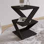 Hanah Home Mesa Auxiliar Albeni - Black, Tablero de Partículas Recubierto de Melamina, Múltiples Estantes, Color Negro